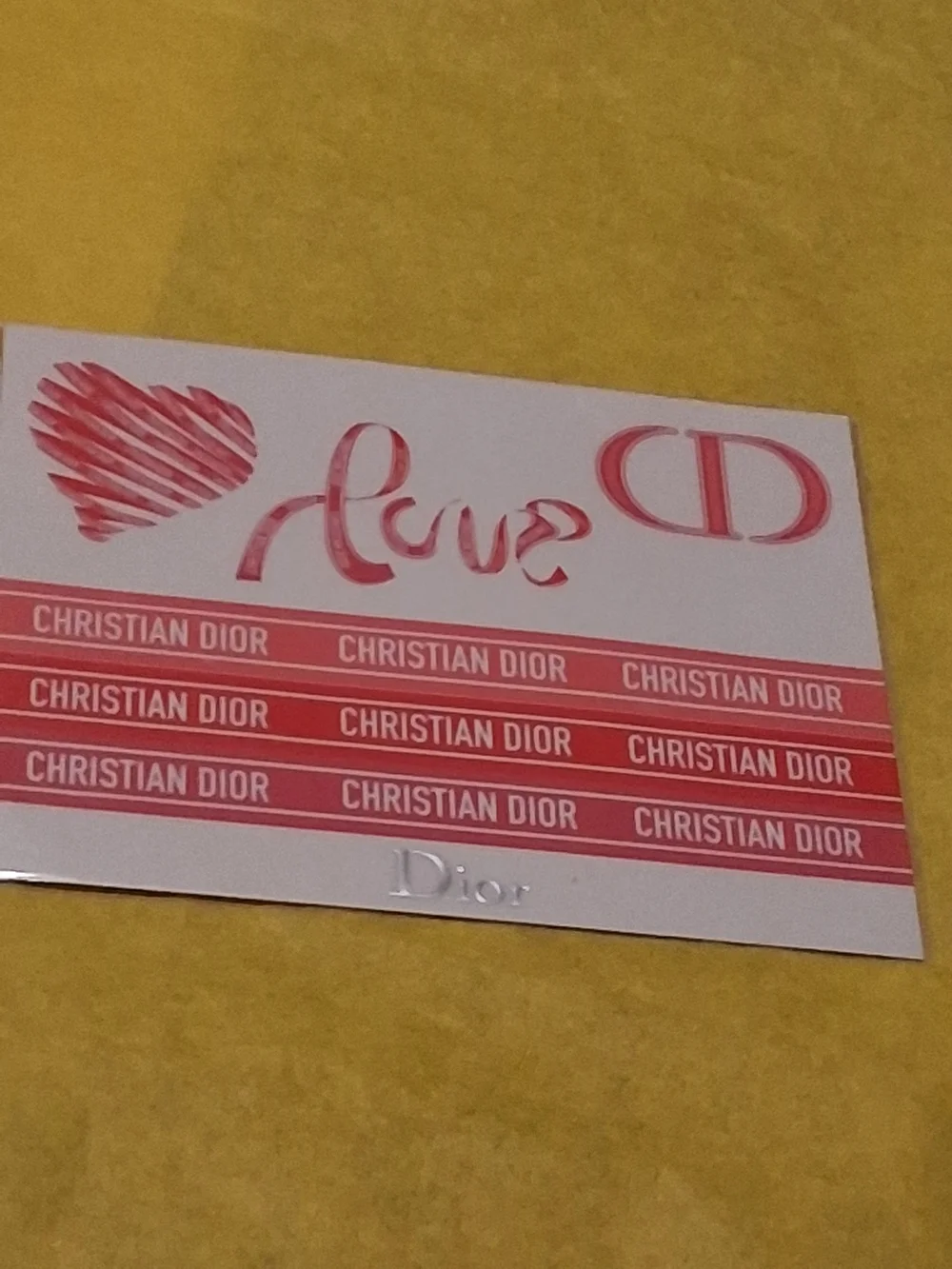 Dior VIP/GWP Pink Love Sticker Sheet - Branded Decorative Decals.